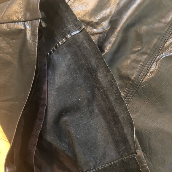 Vintage Via Mix Genuine Leather Black Skirt Size 9 - Picture 12 of 14